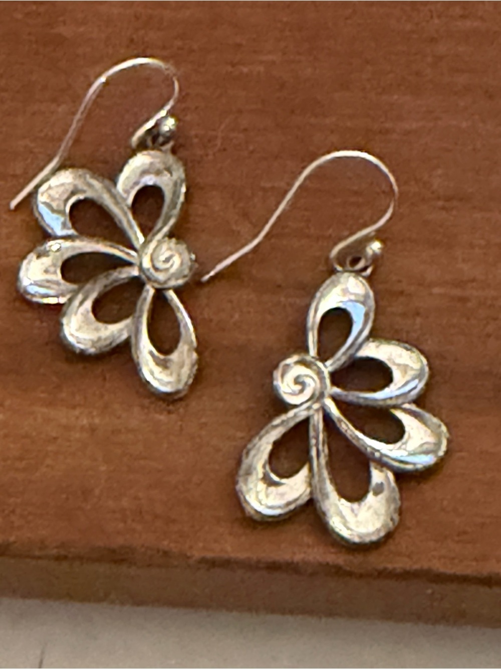 Vintage floral earrings sterling silver